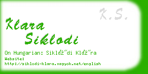 klara siklodi business card